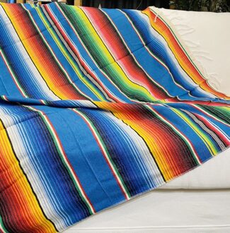 130X170Cm Mexico Party Rainbow Tafelkleed Tafels Vlag Picknick Bbq Mat Strand Pad Weerbarstige Handdoek Dekens Voor sofa Beddengoed Reizen meer blauw