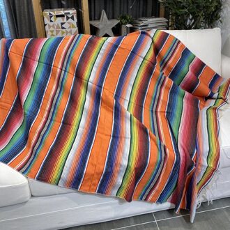 130X170Cm Mexico Party Rainbow Tafelkleed Tafels Vlag Picknick Bbq Mat Strand Pad Weerbarstige Handdoek Dekens Voor sofa Beddengoed Reizen oranje