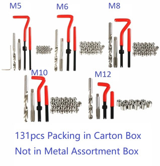 131 pcs M5 M6 M8 M10 M12 Car Engine Block Restoring Damaged Thread Repair Tool Kit for Helicoil Car Repair Tools Coarse Crowbar
