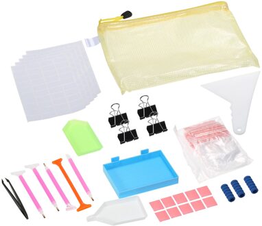 133 Stuks 5D Diamant Schilderij Accessoires En Gereedschappen Kits Met Multi-Size Diamanten Pen Lade Label Sticker Pincet Diamant tassen