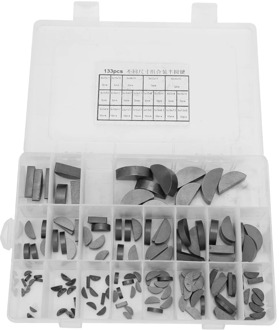 135 Pcs Woodruff Key Flywheel Pulley Crank Way Key Assortment Kit For Multiple Purpose Combination Semi-Circular Keys