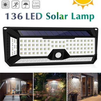 136 Led 1810LM Tuin Zonne-verlichting Solar IP67 Waterdichte Led Wandlamp Outdoor 3 Modes 270 Graden Solar Pir Motion sensor Lamp