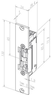 13805RR Elektrische inbouw deuropener type 138 | spanningsloos ontgrendeld | met diode | met schootsignalering | fafix | 24V= | DIN links en