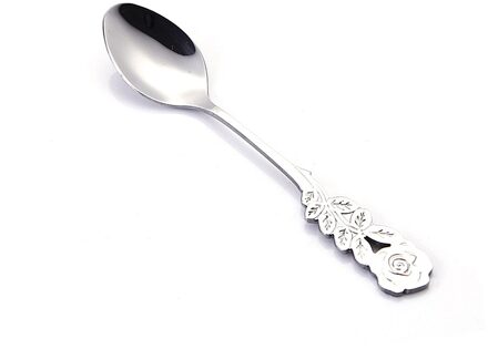 13Cm Rose Bloem Koffie Lepel Roestvrij Creatieve Koffielepel Theelepel Dessert Snack Scoop Ijs Mini Kitchentableware