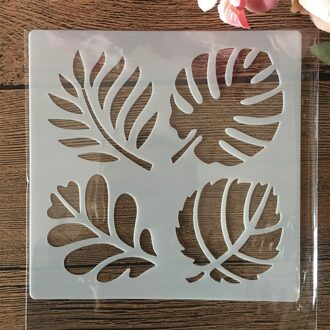 13Cm Vier Bladeren Diy Gelaagdheid Stencils Muur Schilderen Plakboek Kleuring Embossing Album Decoratieve Template