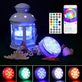 13Leds Duiken Licht Rgb Onderwater Dompelpompen Licht App Bluetooth Afstandbediening 16 Kleuren IP68 Waterdicht Zwembad Licht