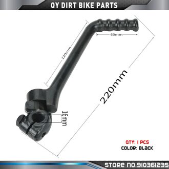 13Mm 16Mm Gat Kick Start Hendel Start Pedaal Voor 50cc 70cc 90cc 110cc 125cc 140cc 150cc 160cc Kayo ssr Sdg Bse Vuil Pit Bike zwart Holes 16mm