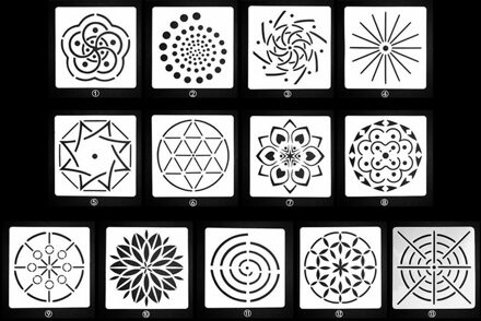 13Pcs Diverse Patroon Mandala Puntjes Schilderen Stencils Templates Gereedschap Voor Diy Craft Meubels Hout Canvas Rotsen Stoffen Art