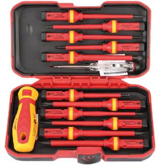 13Pcs Geïsoleerde Schroevendraaier Set Schroevendraaier Bit Magnetische Phillips Schroevendraaiers Schroef Houder Voor Elektricien Handgereedschap