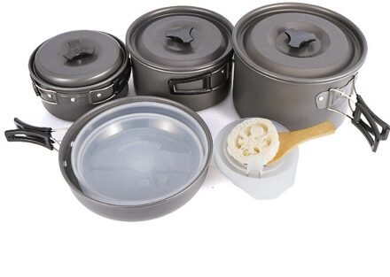 13Pcs Outdoor Kachel Accessoires Kamp Koken Levert Picknick Pot Koekenpan Kommen Borden Rijst Lepel Soep Lepel