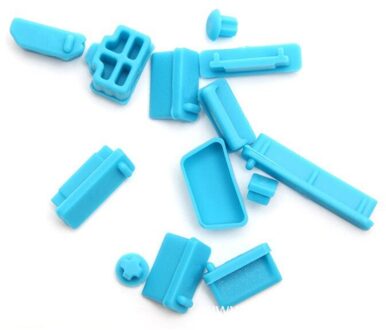 13Pcs Silicone Anti Dust Plug Stopper Universele Stofdicht Usb-poort Hdmi RJ45 Interface Cover Voor Laptop Pc blauw