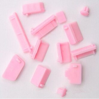 13Pcs Silicone Anti Dust Plug Stopper Universele Stofdicht Usb-poort Hdmi RJ45 Interface Cover Voor Laptop Pc roze