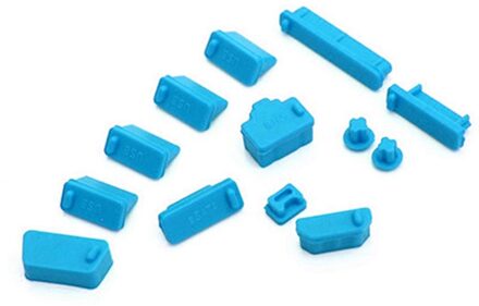 13Pcs Universal Siliconen Anti Dust Plug Voor Laptop Cover Stopper Mac Laptop Stof Plug Laptop Usb Stof Plug Computer accessoires Blauw