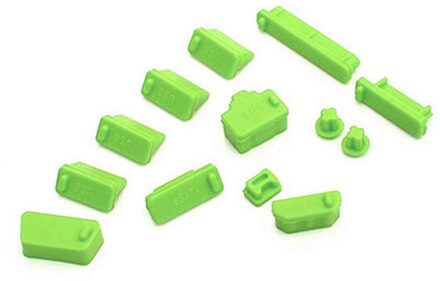 13Pcs Universal Siliconen Anti Dust Plug Voor Laptop Cover Stopper Mac Laptop Stof Plug Laptop Usb Stof Plug Computer accessoires groen