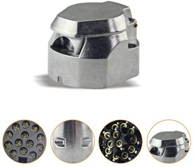 13Pin Metalen Trailer Socket Aluminium 13 Manier Lichten Connectors Elektra Adapter Voor Auto RV Caravan