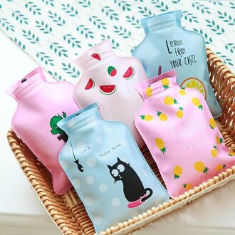 14*10Cm Draagbare Water Flessen Handwarmer Winter Meisjes Cartoon Hand Warm Water Fles Mini Warm Water Flessen willekeurige Kleur