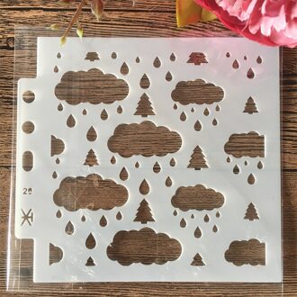 14*13Cm Cloud Regenachtige Diy Gelaagdheid Stencils Muur Schilderen Plakboek Kleuring Embossing Album Decoratieve Template