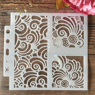 14*13Cm Japan Stijl Golvend Diy Gelaagdheid Stencils Muur Schilderen Plakboek Kleuring Embossing Album Decoratieve Template