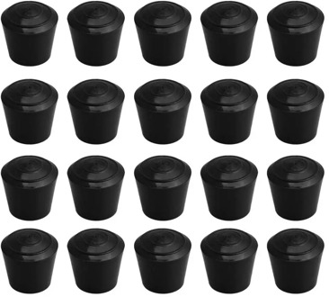 14/16/20/25mm Inner Diameter Black Round Furniture Chair Table Leg Foot Rubber Covers Floor Protectors Cap Pack of 20