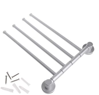 14.17 "Anti-Roest Roestvrij Roestvrij Staal Roterende Handdoekenrek Bad Rail Hanger Handdoekhouder 4 Zwenkspijlen Badkamer wandmontage