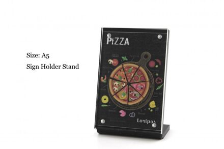 14.8*21Cm A5 Verticale Acryl Magnetische Label Houder Display Stand L Zwart Teken Poster Bureau Menu Houder fotolijst Desktop