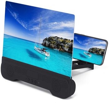 14 Inch 3D Mobiele Telefoon Screen Video Vergrootglas Opvouwbaar Vergroot Movie Amplifying Projector Stand Beugel Met Bluetooth Speaker