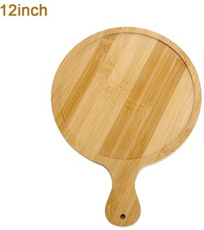 14 Inch Houten Pizza Board Met Hand Japanse Stijl Bamboe Pizza Gesneden Brood Toast Lade Schotel Keuken Banking Tool taart Bakvormen 12duim