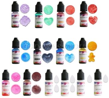 14 Kleur 10Ml Alcohol Inkt Diffusie Hars Pigment Kit Vloeibare Kleurstof Dye Art Diy 54DC