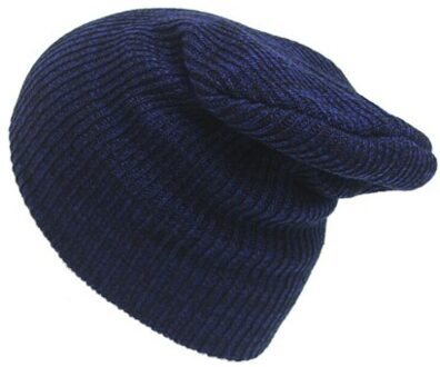 14 Kleur Unisex Sport Loopt Cap Mannen Vrouwen Mutsen Streep Gebreide Hip Hop Hoed Mannelijke Vrouwelijke Warme Winter Fitness jogging Caps marine blauw