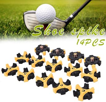 14 Pcs Golf Spikes Schoenplaten Quick Twist Schroef Studs Accessoires Training Aids Voor Schoenen FK88