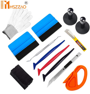 14 Pcs Window Tint Tools Car Carbon Foil Vinyl Wrap Film Squeegee Tool Kit Motor Car Sticker and decals Wrapping Scraper Set