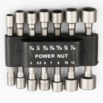 14 Stks/partij Power Moer Driver 1/4 "Hex Schacht Boor Set Adapter Dopsleutel Schroef Voor Power Tools