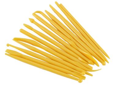 14 stks/set DIY Fondant Cake Decorating Gereedschap Bloem Modelling Ambachtelijke Klei Tool Cake Biscuit Cookie Cutter Gegraveerde Pen Taart Tools geel