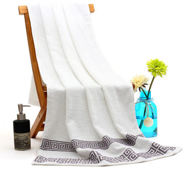 140*70Cm Zomer Effen Kleur Super Zachte Handdoek Hoge Absorberende Strandlaken Luxe Egyptisch Katoen Bad handdoeken wit