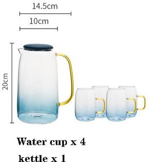 1400Ml Hittebestendig Glas Theepot, Blauw Verwarmde Explosieveilige Glas, Hoge Capaciteit, huis Keuken Thee Set, Sap Koude Ketel 7