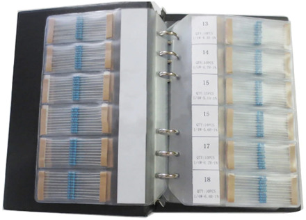 1400pcs/lot 1/4W 1 ohm-4.7M ohm Metal Film resistor Assorted Kit 140Values 1% Resistors sample book 1K 10K ohm resistance pack