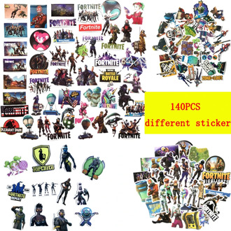 140pcs Different Fortnites Sticker Mix Stickers Car Styling Bike Motorcycle Phone Laptop Travel Luggage Fortress Night Sticker