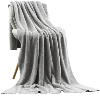 140X70Cm Dikker Badhanddoek Absorberende Grote Baden Vel Effen Kleur Strand Handdoeken Huishouden Badkamer Benodigdheden licht grijs