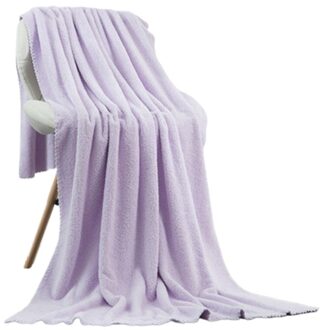 140X70Cm Dikker Badhanddoek Absorberende Grote Baden Vel Effen Kleur Strand Handdoeken Huishouden Badkamer Benodigdheden paars
