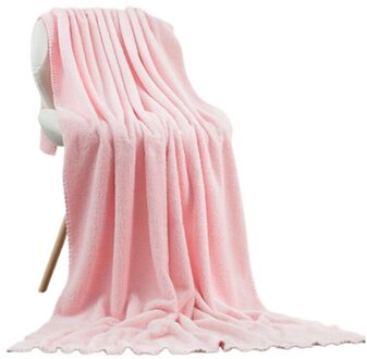 140X70Cm Dikker Badhanddoek Absorberende Grote Baden Vel Effen Kleur Strand Handdoeken Huishouden Badkamer Benodigdheden roze