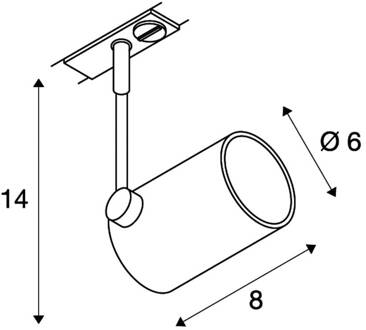 143441 Bima I Leuchtenkopf, GU10, maximal 50 W, inklusive 1P-Adapter, mattweiß