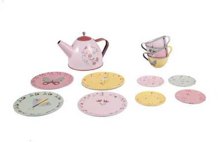 1437090055 Little Dutch tinnen theeservies Flowers & Butterflies - 13-delig