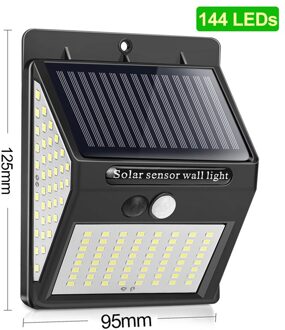 144 100 Led Solar Light Outdoor Solar Lamp Pir Motion Sensor Zonne-energie Zonlicht Straat Licht Voor Tuin Decoratie 1 stuk 144 Leds