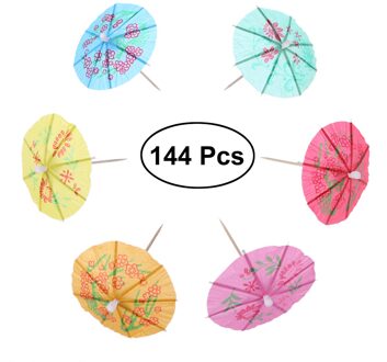 144 Pcs Papier Drankje Cocktail Parasols Paraplu Luau Stokken Tropische Hawaiiaanse Party Bruiloft Papier Paraplu Decoratie