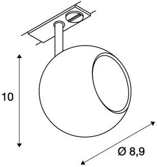 144010 230V-railsysteem lamp GU10 Zwart, Chroom