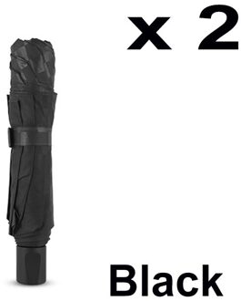 144Cm Dubbele Laag Dark Raster Paraplu Regen Vrouwen Mannen 4 Vouwen 10 Ribben Winddicht Business Familie Paraplu parasol 2 zwart