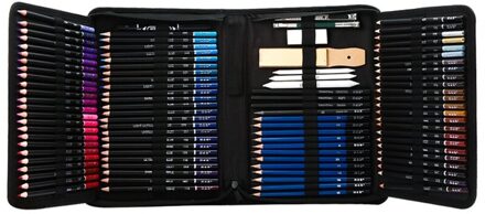 145Pcs Tekening Schets Potloden Graphite Houtskool Olie Gekleurde Pen Set Draagtas Voor Art Studenten School Schilderen Leveringen