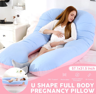145X80cm Pregnant Women Sleeping Support Pillow Pure Cotton Pillowcase U Shape Maternity Pillows Pregnancy Side Sleeper Bedding