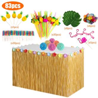 149pcs Hawaiian Tafel Rok Decoratie Set Honingraat Ananas Paraplu Fruit Stro Combinatie Hula Festival Partij Decoratie 83stk