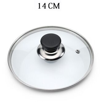 14cm Kookgerei Onderdelen Transparante Cover Voor De Koekenpan Steelpan Pot Gehard Glazen Deksel Voor Ronde Chef Wok Fornuis met Knop